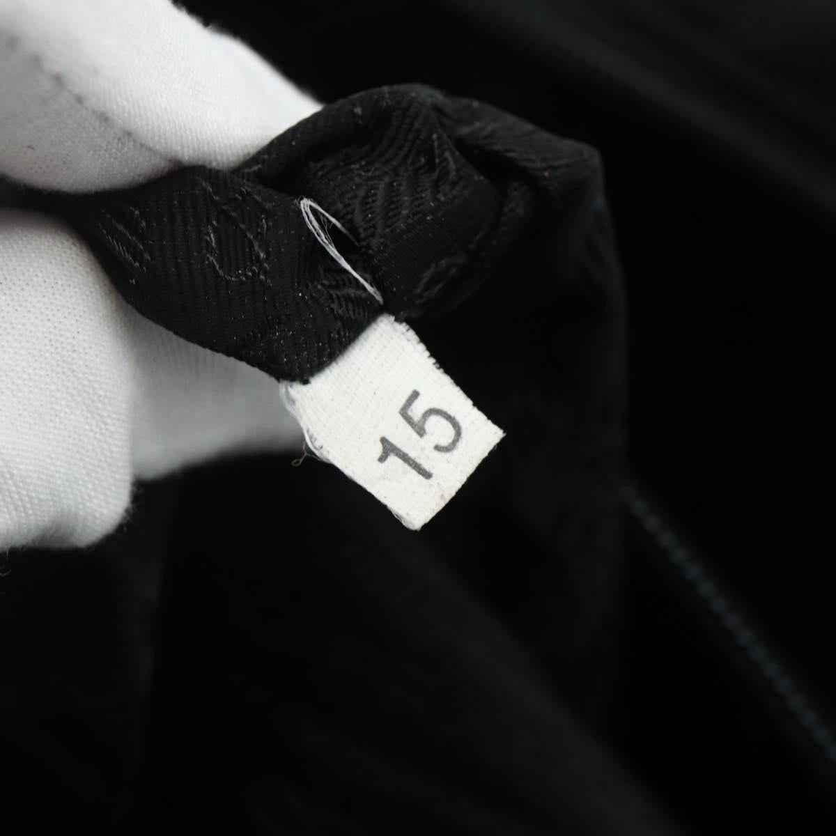PRADA Hand Bag Nylon Black Silver Auth 178826A