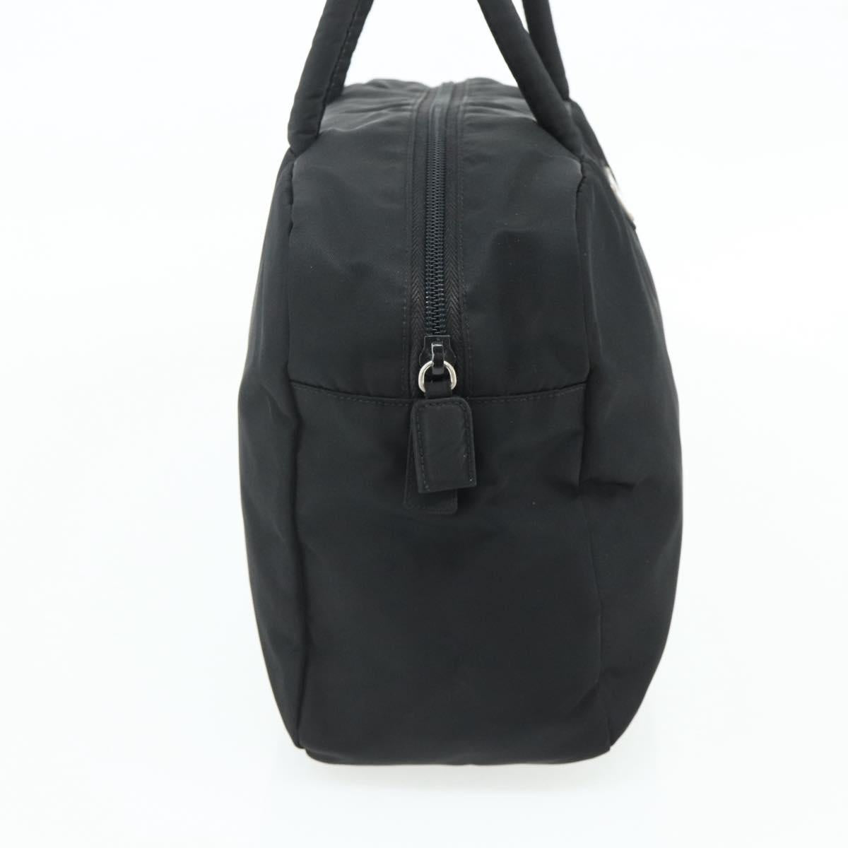 PRADA Hand Bag Nylon Black Silver Auth 178826A