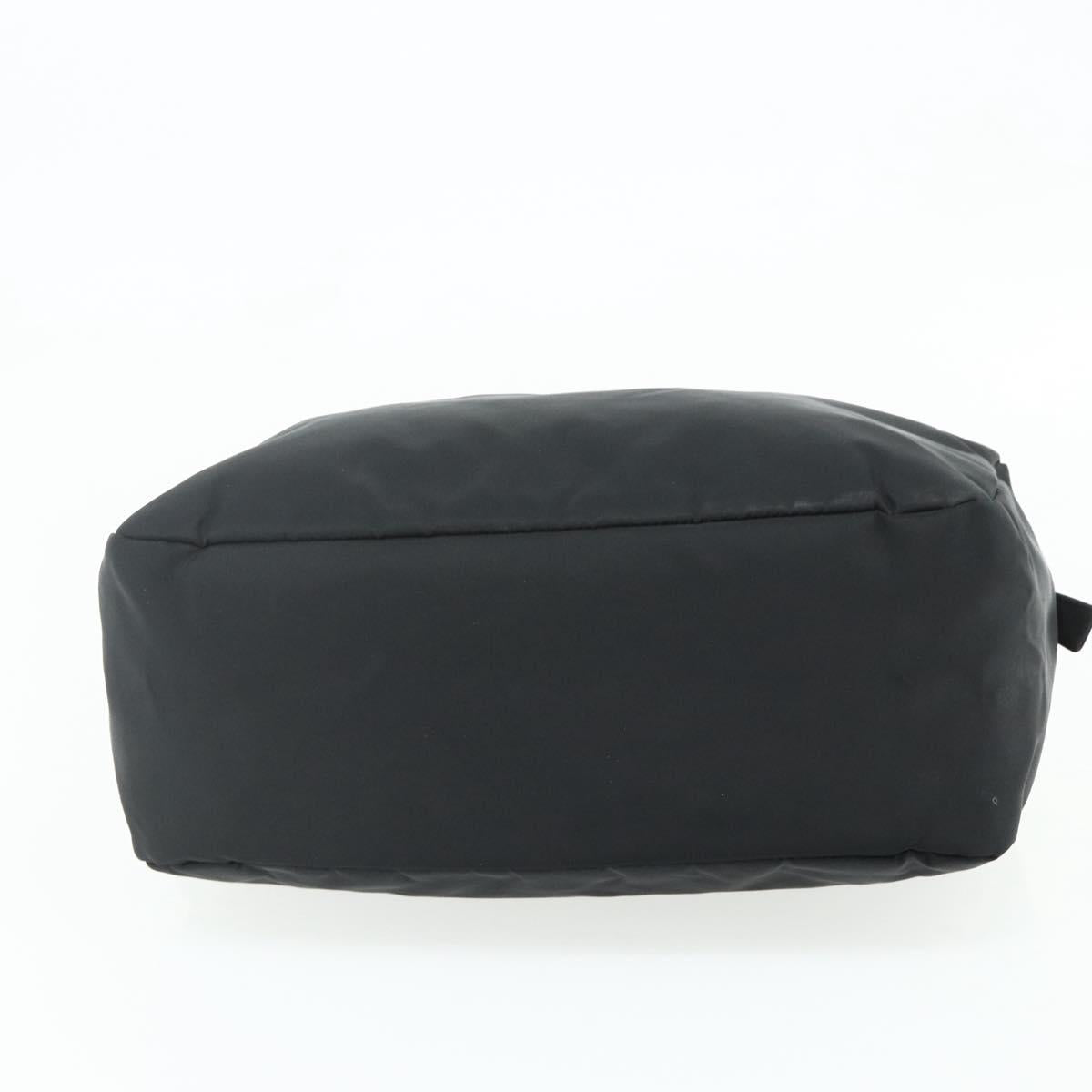 PRADA Hand Bag Nylon Black Silver Auth 178826A