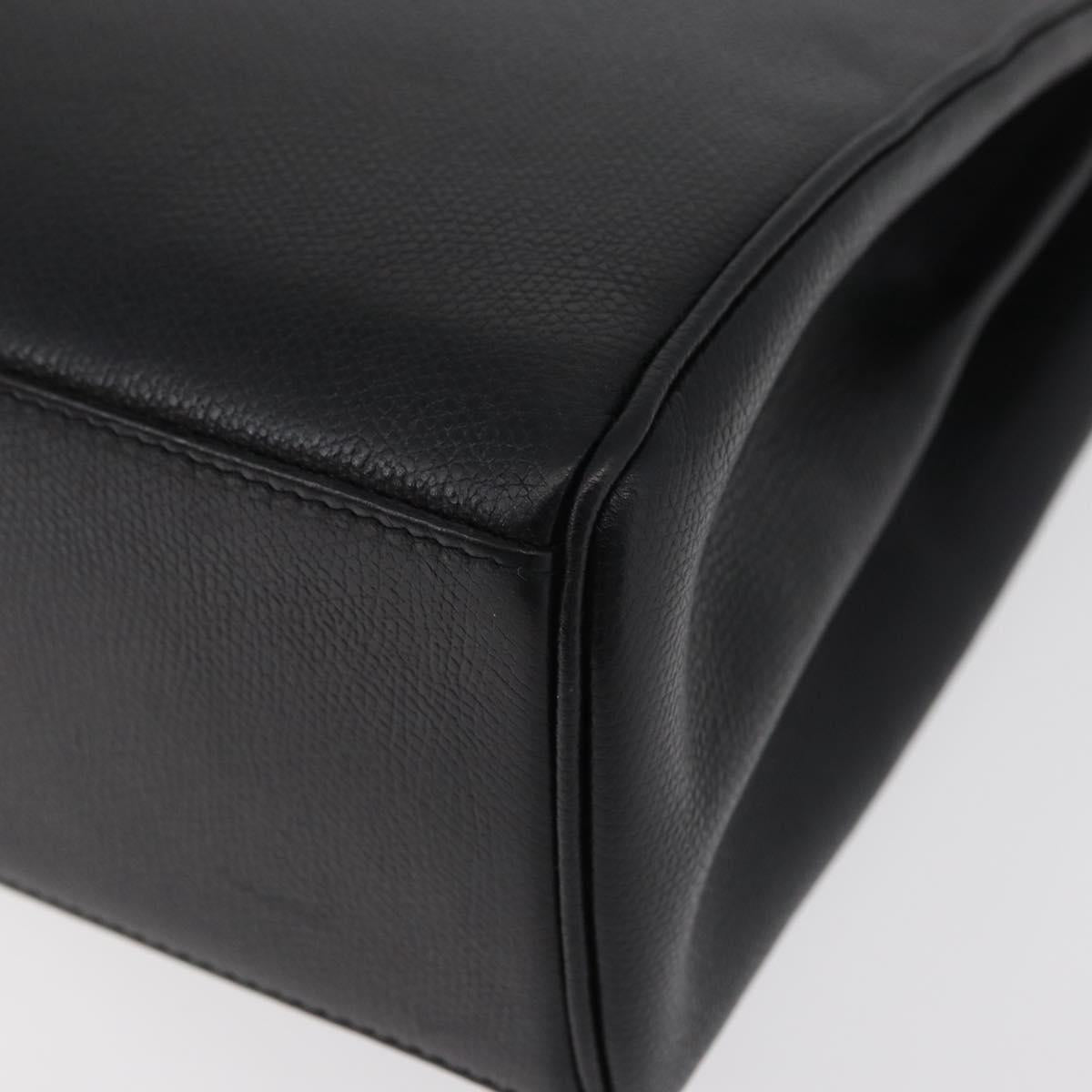 MORABITO Hand Bag Leather Black Gold Auth 178828A