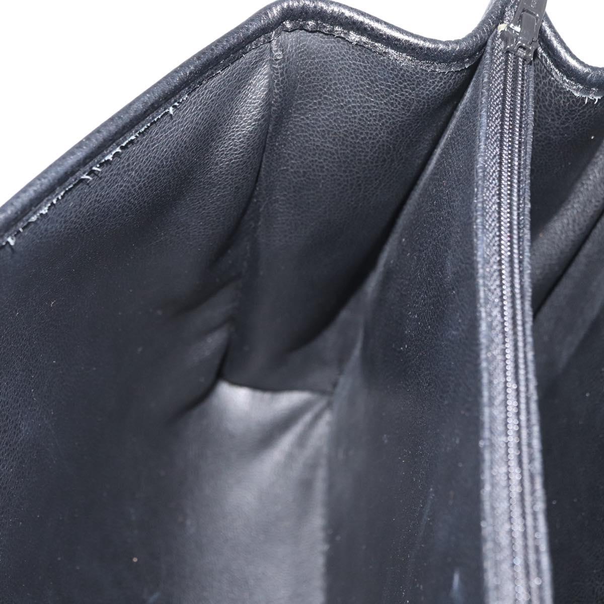 MORABITO Hand Bag Leather Black Gold Auth 178828A