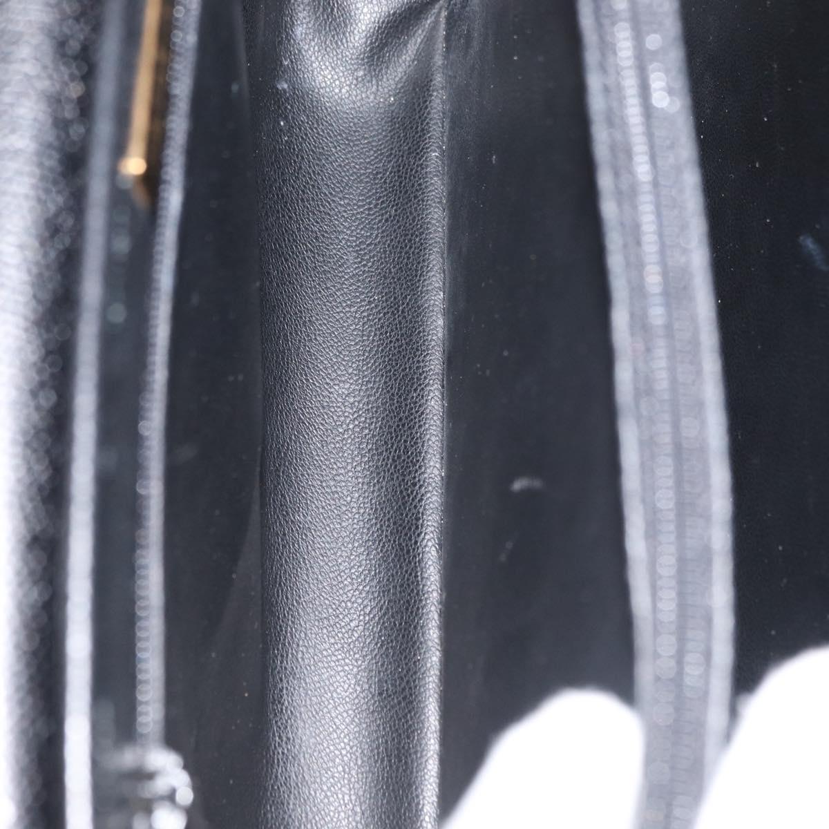 MORABITO Hand Bag Leather Black Gold Auth 178828A