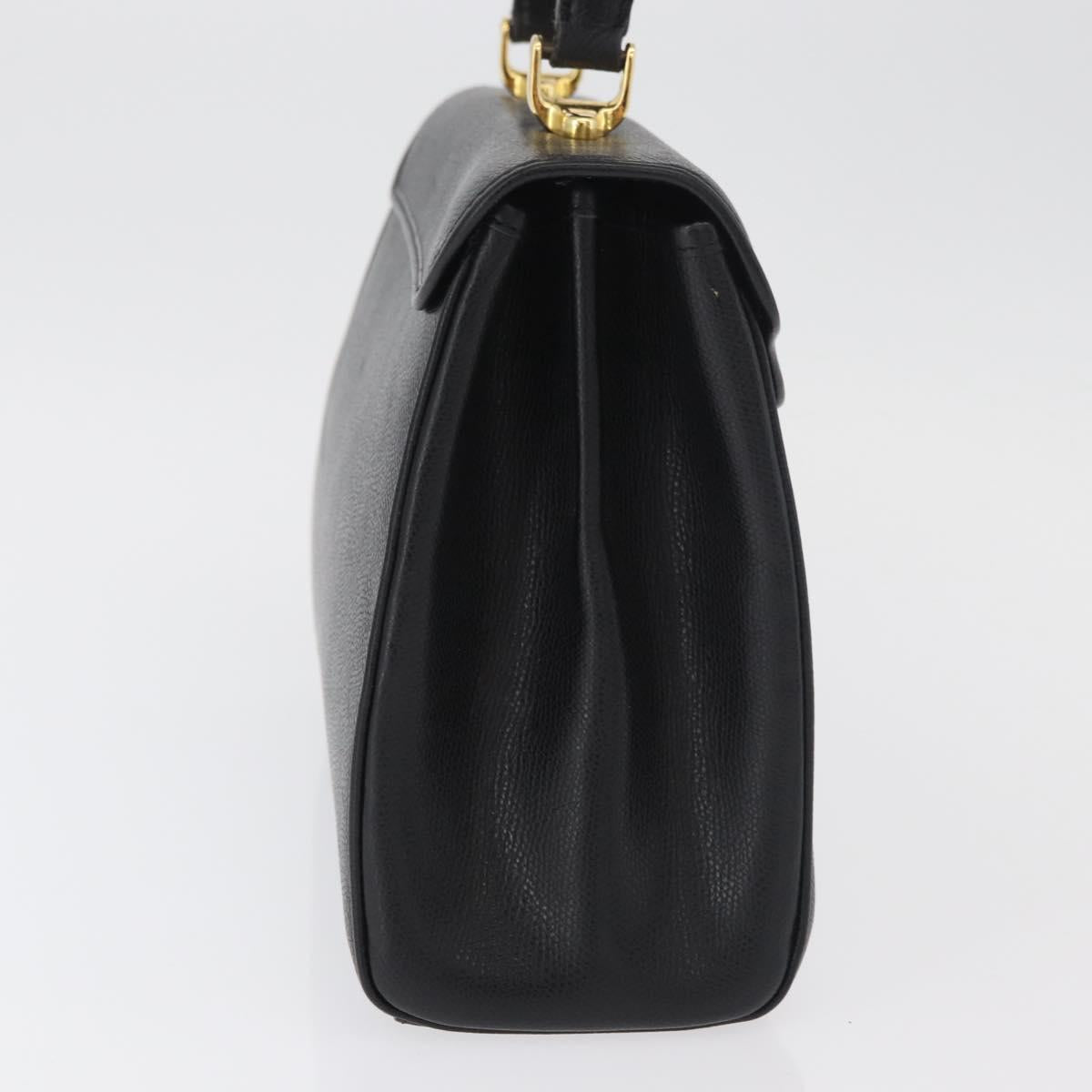 MORABITO Hand Bag Leather Black Gold Auth 178828A