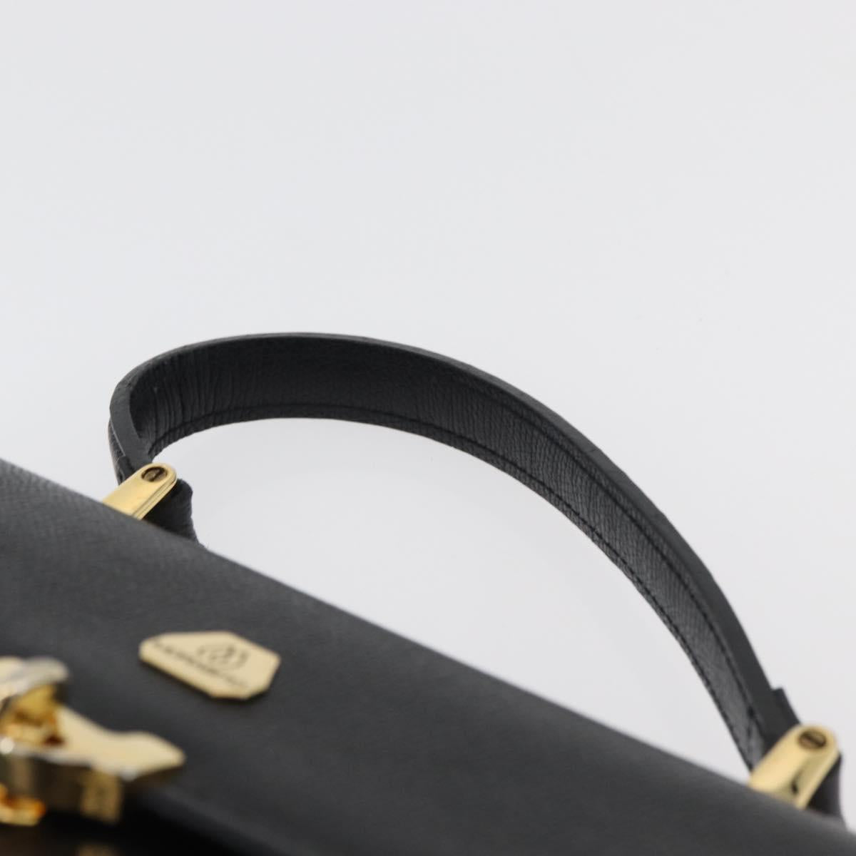 MORABITO Hand Bag Leather Black Gold Auth 178828A