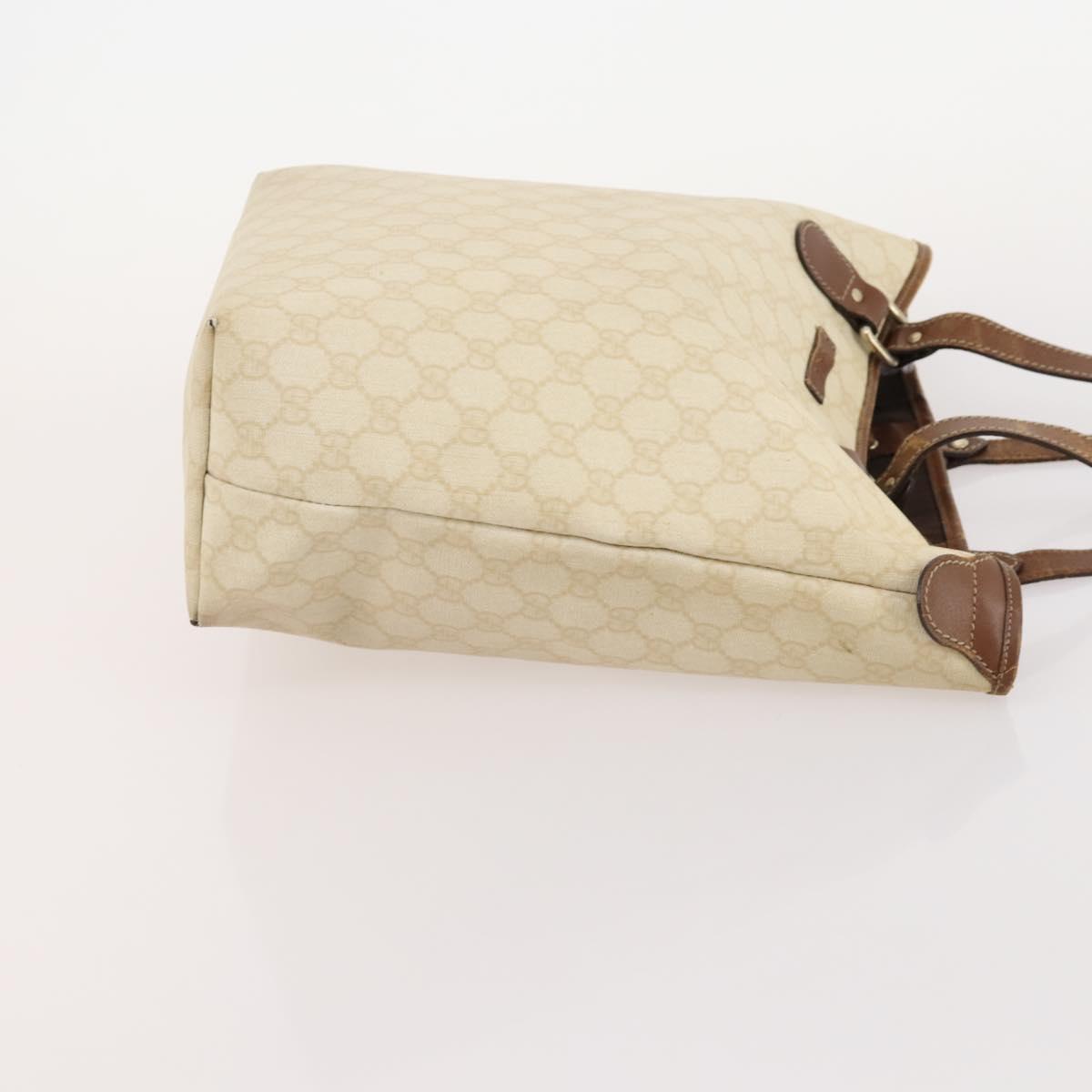 GUCCI GG Supreme GG Plus Web Sherry Line Bag PVC 4 Set Beige Ivory Auth 178836