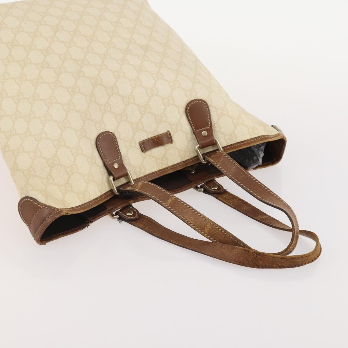 GUCCI GG Supreme GG Plus Web Sherry Line Bag PVC 4 Set Beige Ivory Auth 178836