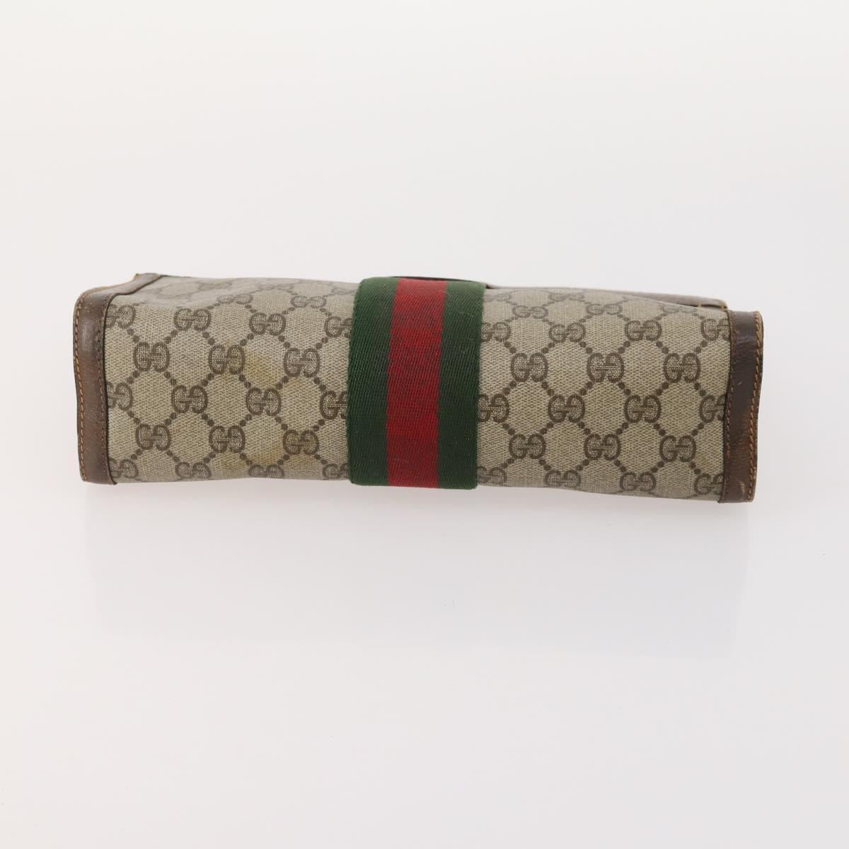 GUCCI GG Supreme Micro GG Supreme Bag PVC 5 Set Beige Navy Auth 178838
