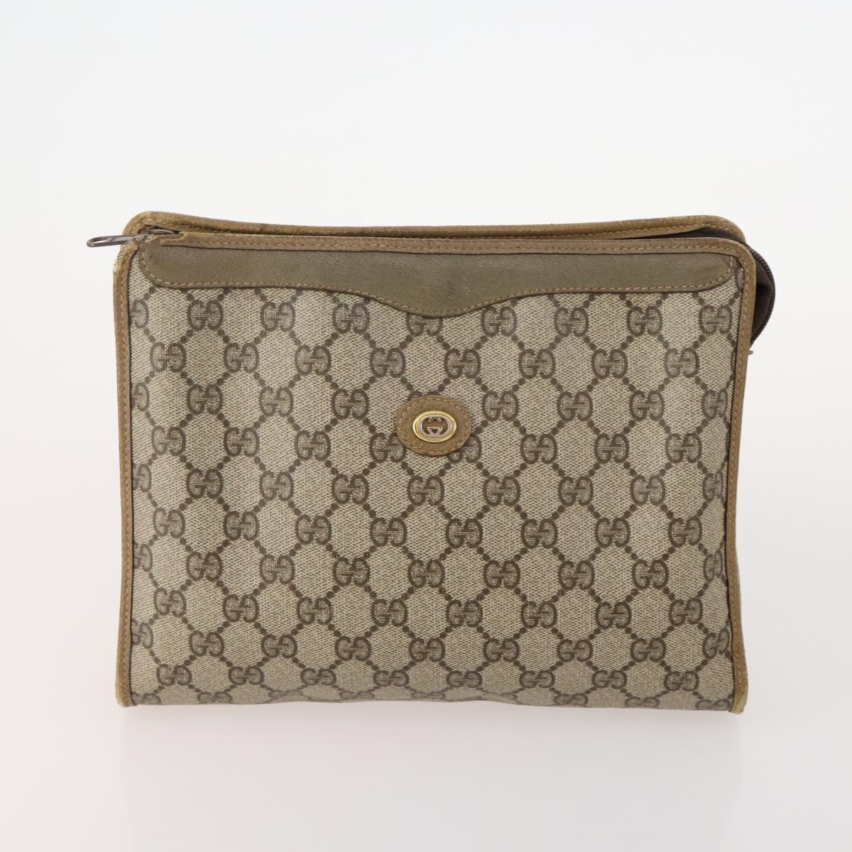 GUCCI GG Supreme Micro GG Supreme Bag PVC 5 Set Beige Navy Auth 178838