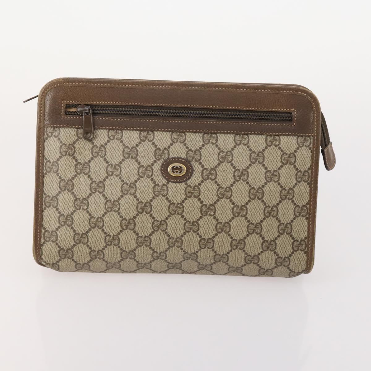 GUCCI GG Supreme Micro GG Supreme Bag PVC 5 Set Beige Navy Auth 178838