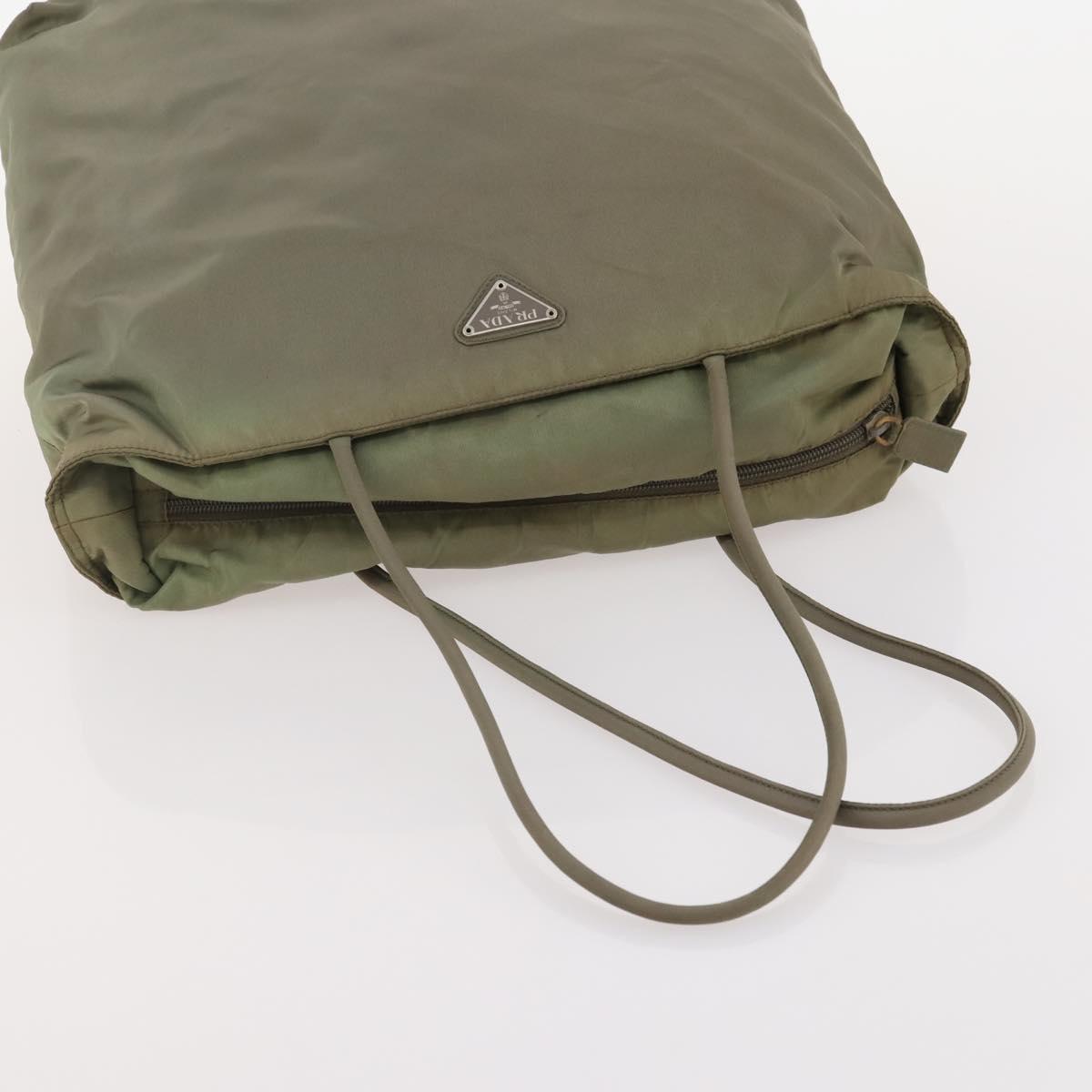 PRADA Shoulder Bag Nylon 4 Set Black Khaki Auth 178841