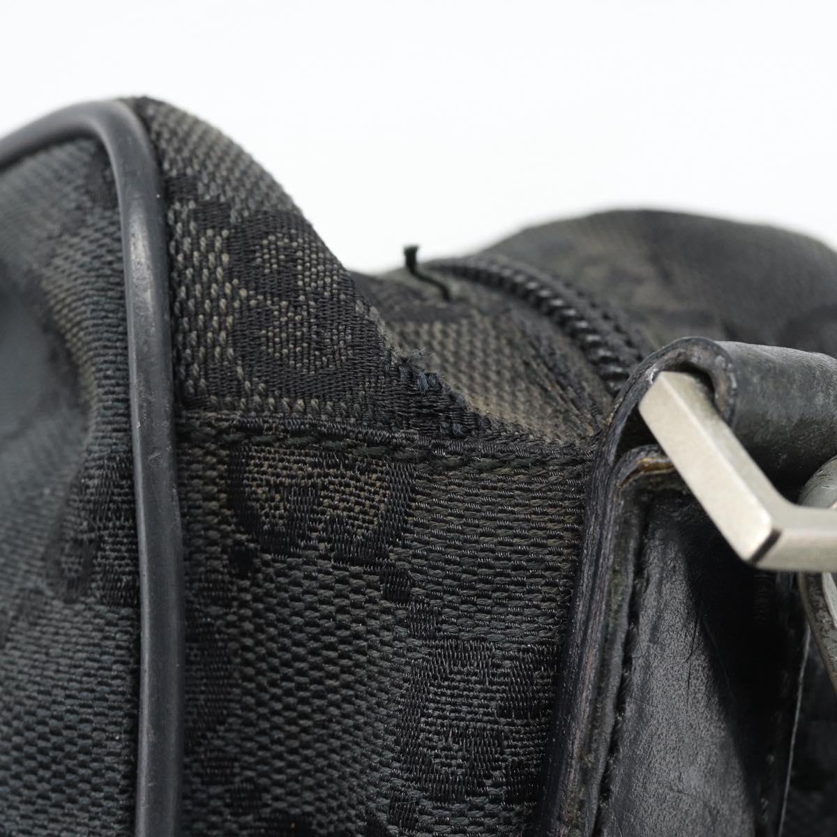 GUCCI GG Canvas Shoulder Bag Black Silver 019 0375 Auth 178842