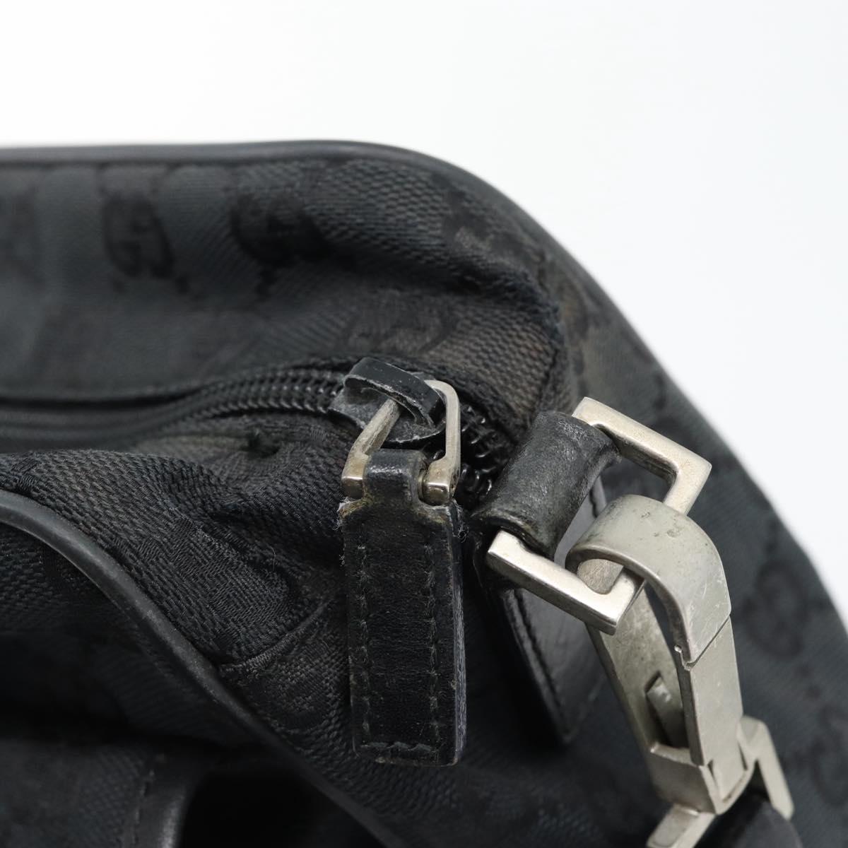 GUCCI GG Canvas Shoulder Bag Black Silver 019 0375 Auth 178842