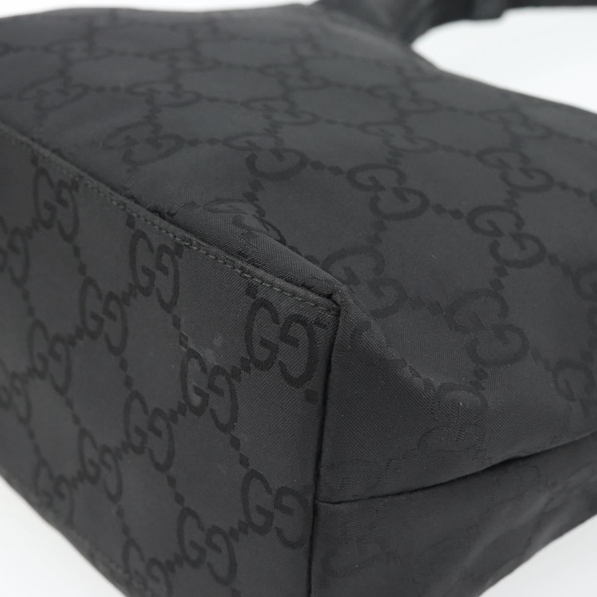 GUCCI GG Canvas Shoulder Bag Nylon Black Silver 01 3386 Auth 178845