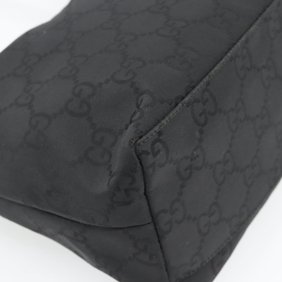 GUCCI GG Canvas Shoulder Bag Nylon Black Silver 01 3386 Auth 178845
