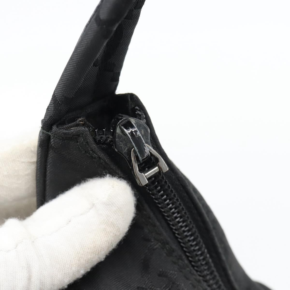 GUCCI GG Canvas Shoulder Bag Nylon Black Silver 01 3386 Auth 178845