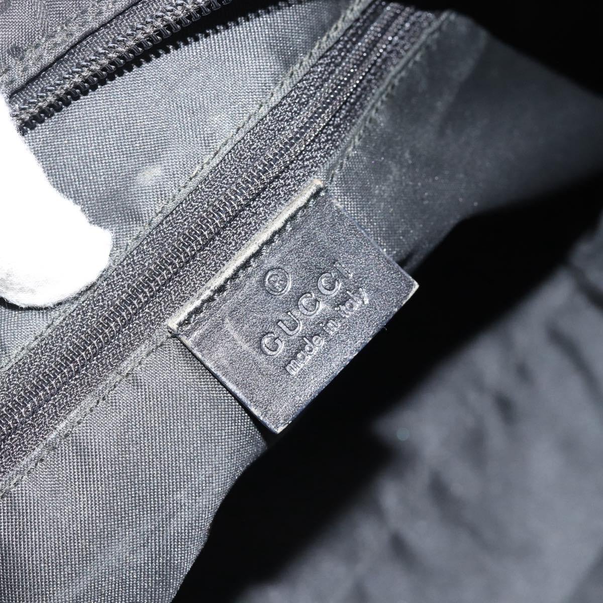 GUCCI GG Canvas Shoulder Bag Nylon Black Silver 01 3386 Auth 178845