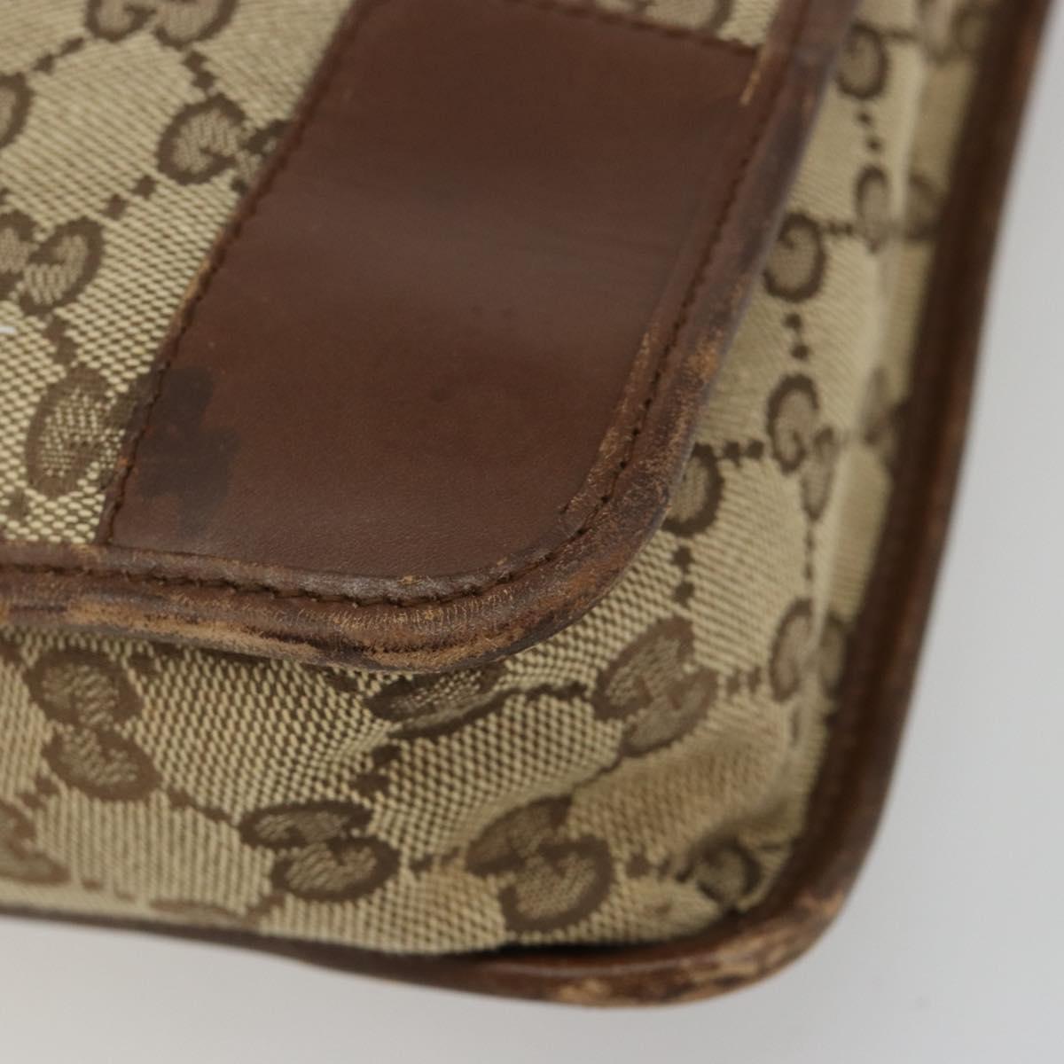 GUCCI GG Canvas Shoulder Bag Beige Silver 001 4205 Auth 178846