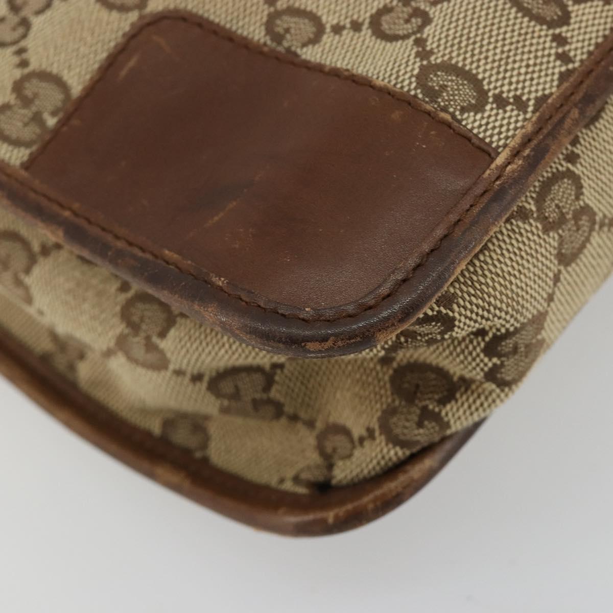 GUCCI GG Canvas Shoulder Bag Beige Silver 001 4205 Auth 178846
