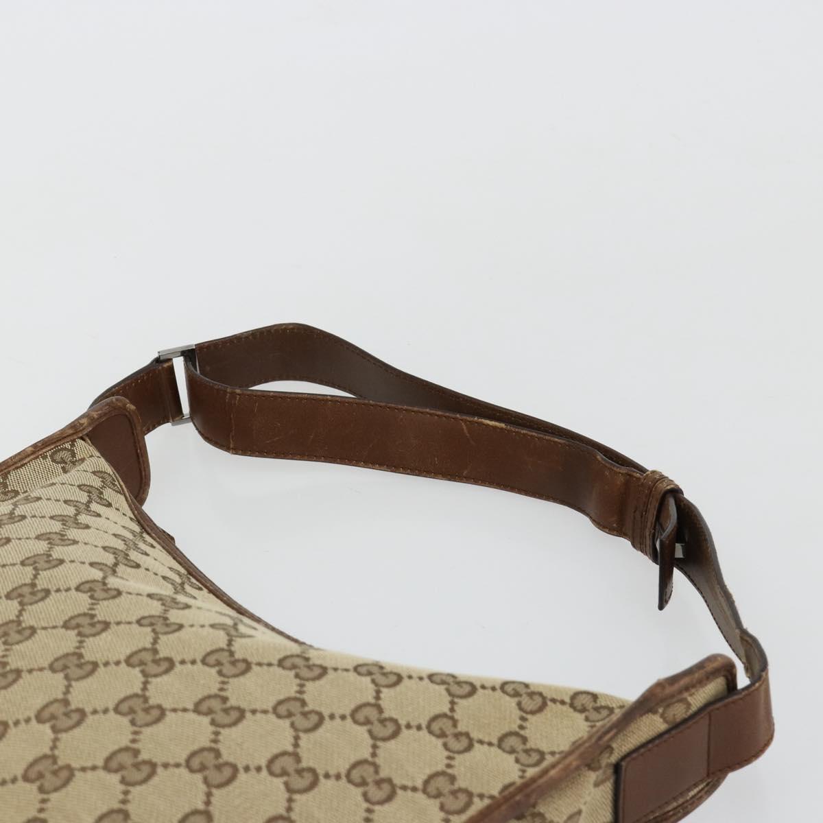 GUCCI GG Canvas Shoulder Bag Beige Silver 001 4205 Auth 178846