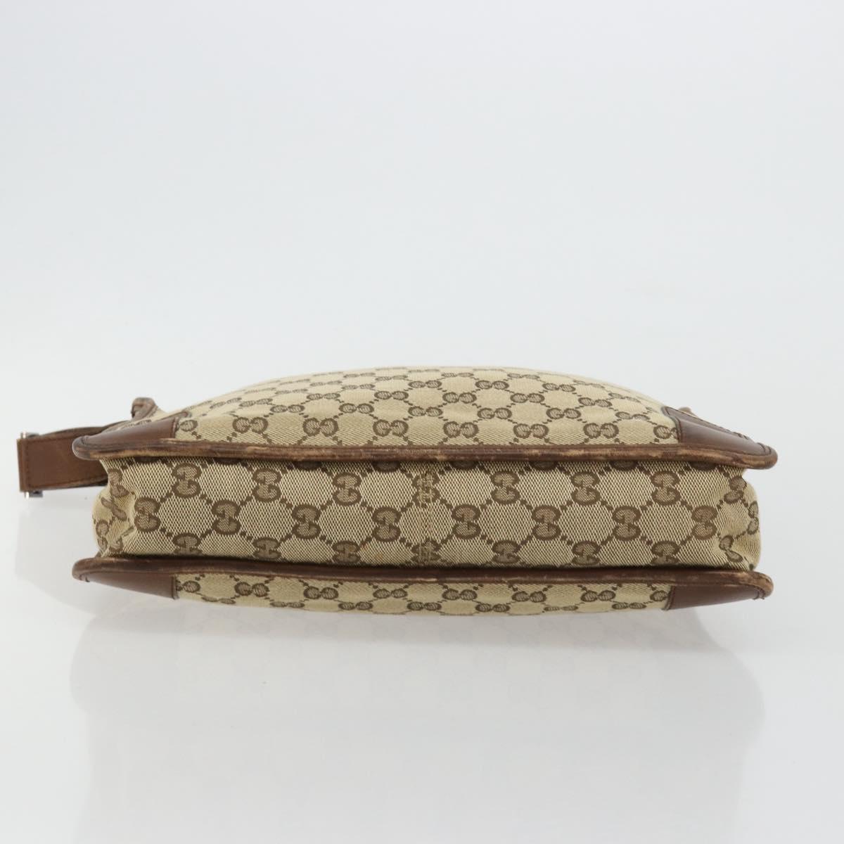 GUCCI GG Canvas Shoulder Bag Beige Silver 001 4205 Auth 178846