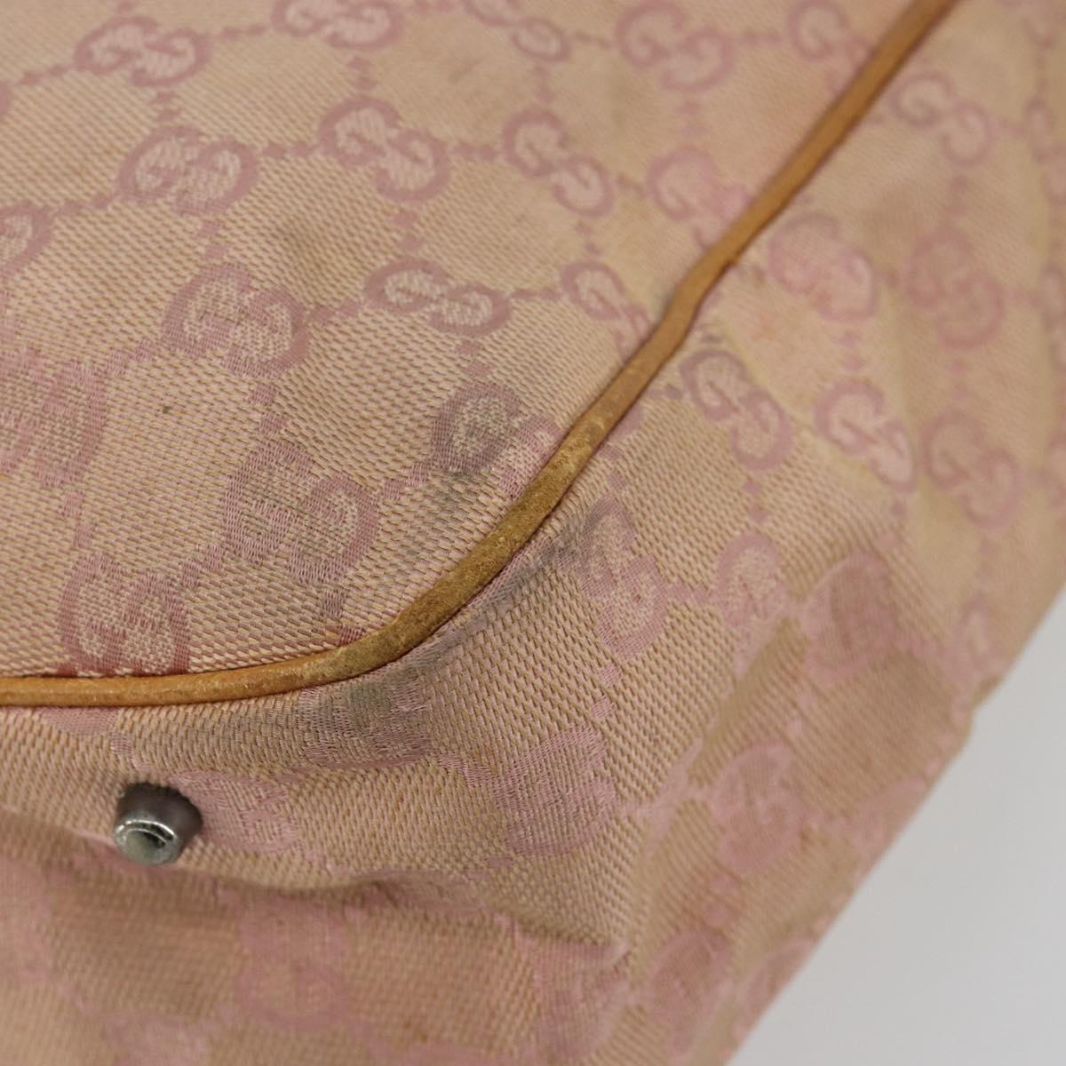 GUCCI GG Canvas Tote Bag Pink Silver 113019 Auth 178848