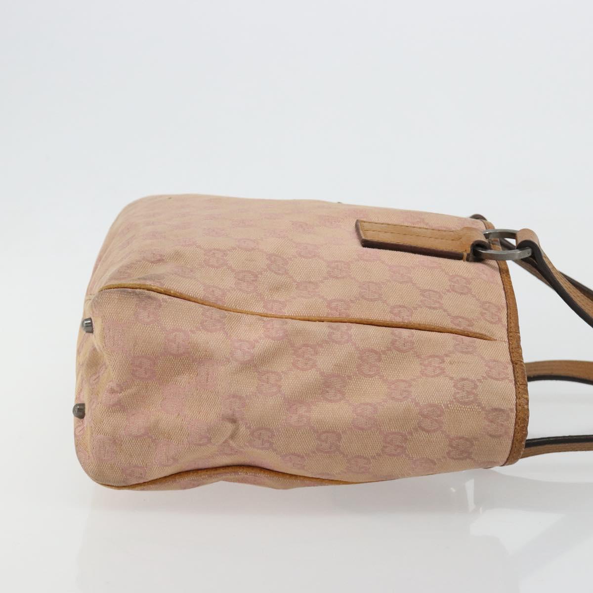 GUCCI GG Canvas Tote Bag Pink Silver 113019 Auth 178848