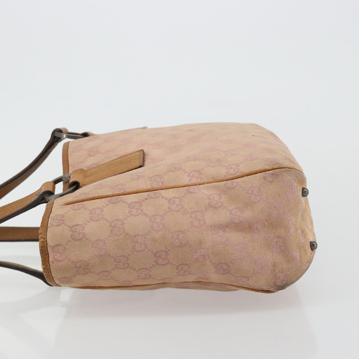 GUCCI GG Canvas Tote Bag Pink Silver 113019 Auth 178848