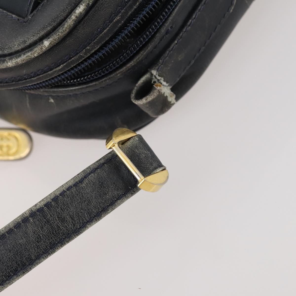 GUCCI GG Canvas GG Supreme Bag PVC Leather Nylon 3 Set Navy Blue Auth 178850