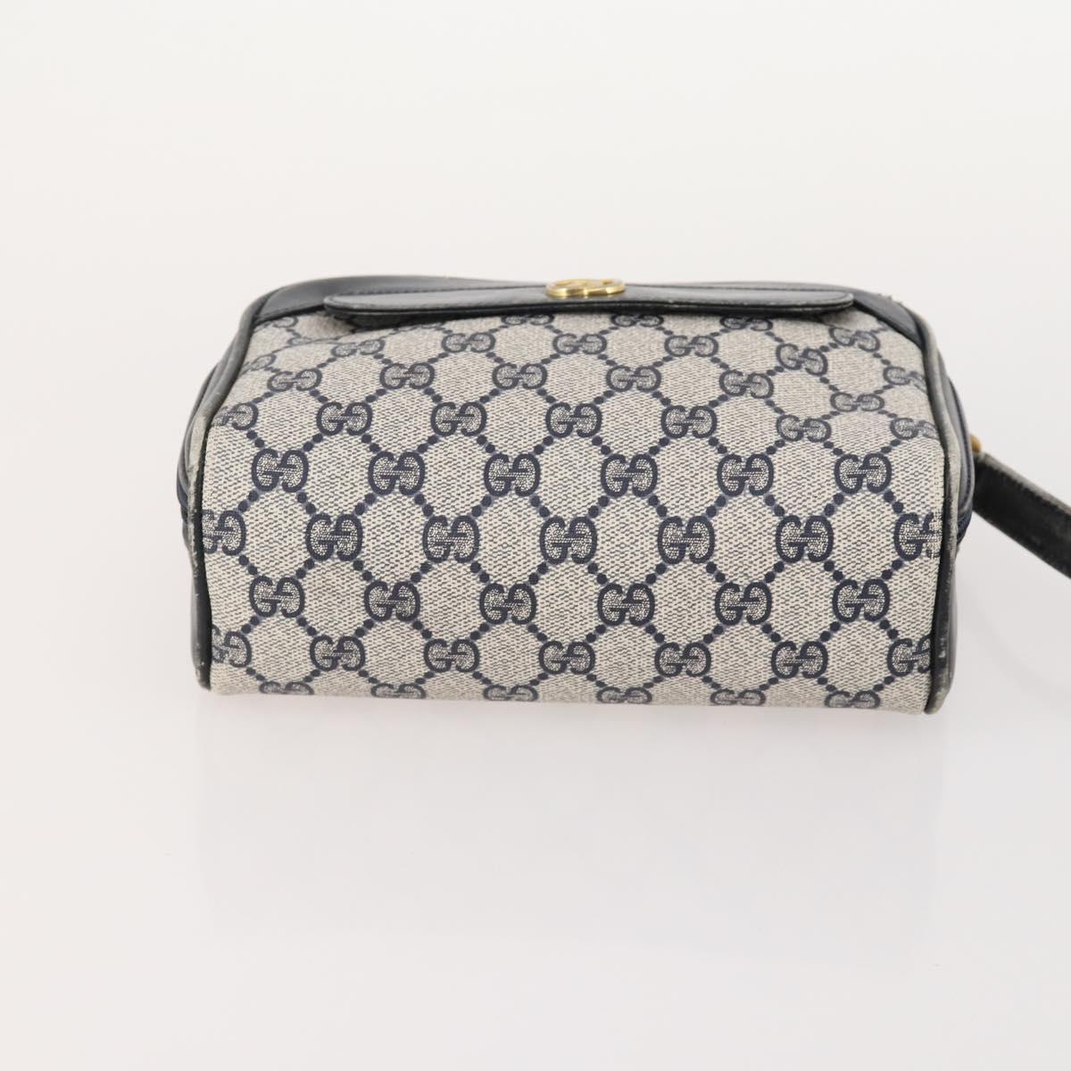 GUCCI GG Canvas GG Supreme Bag PVC Leather Nylon 3 Set Navy Blue Auth 178850
