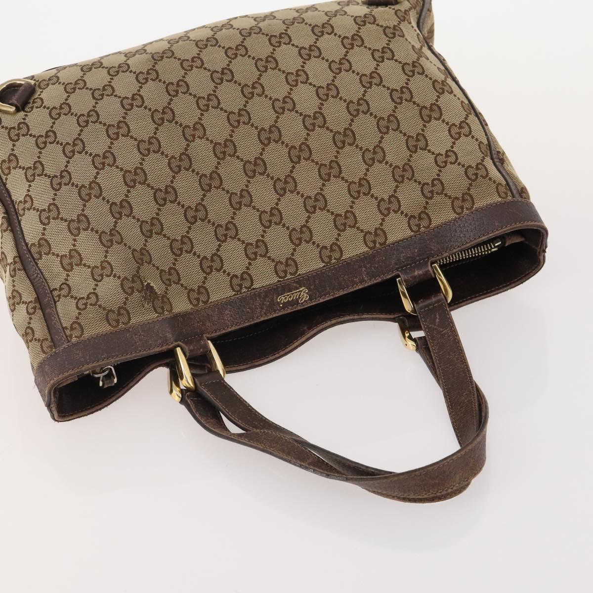 GUCCI GG Canvas Tote Bag 4 Set Navy Beige Auth 178851