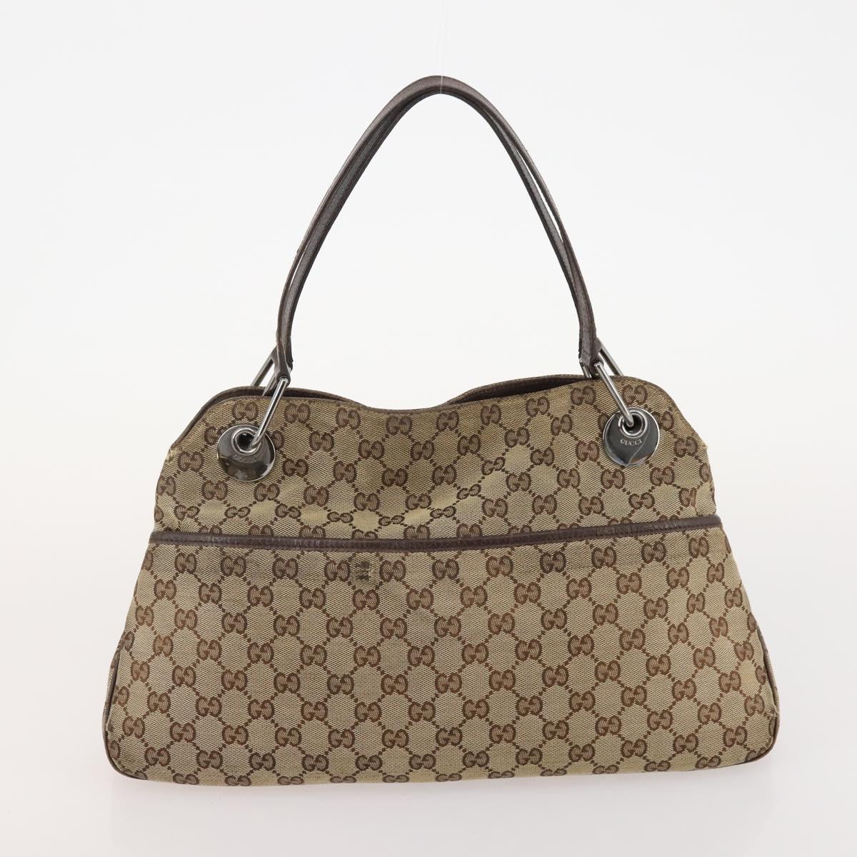 GUCCI GG Canvas Tote Bag 4 Set Navy Beige Auth 178851