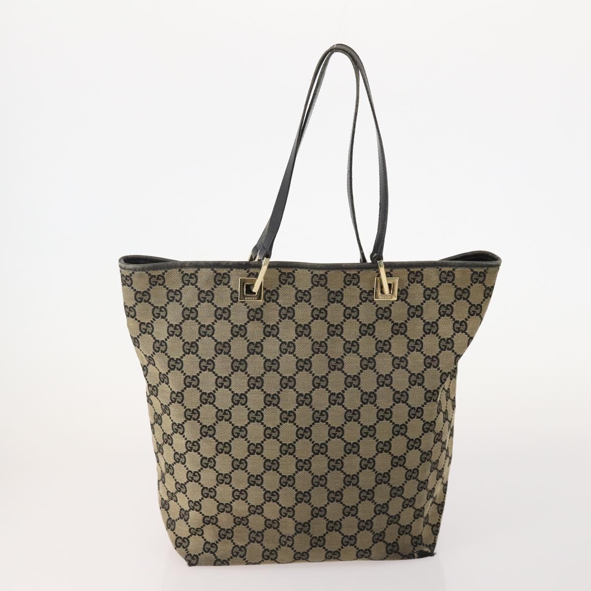GUCCI GG Canvas Tote Bag 4 Set Navy Beige Auth 178851