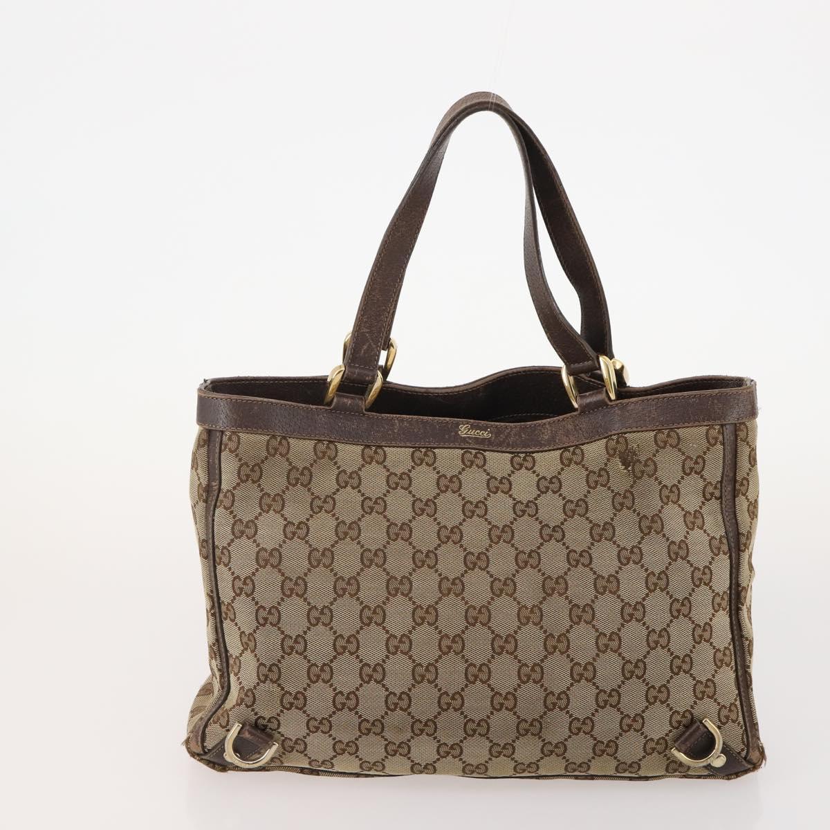 GUCCI GG Canvas Tote Bag 4 Set Navy Beige Auth 178851