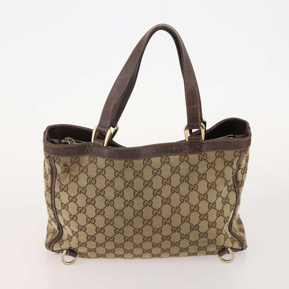 GUCCI GG Canvas Tote Bag 4 Set Navy Beige Auth 178851