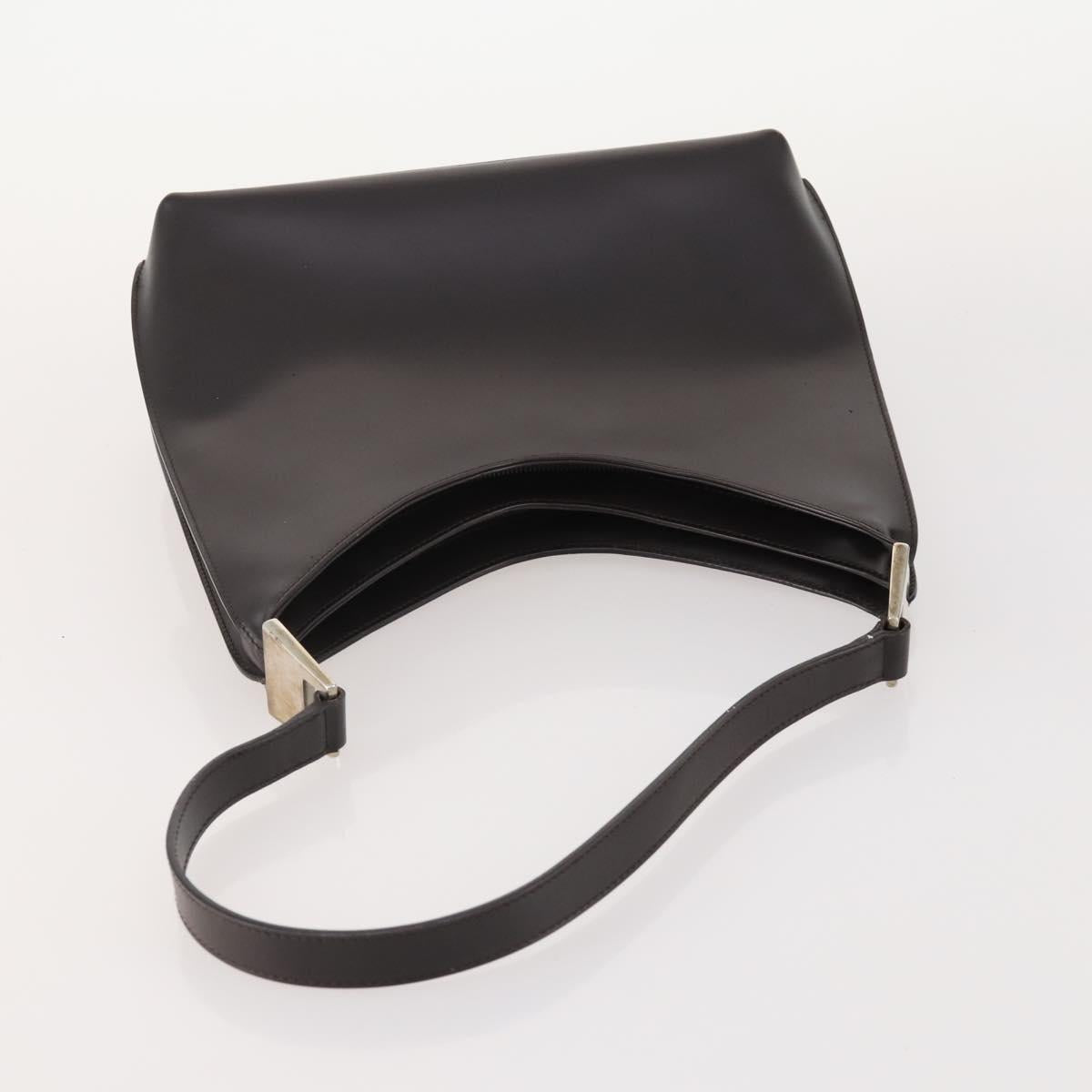 GUCCI Bamboo Shoulder Bag Leather Suede 3 Set 2way Black Dark Brown Auth 178853