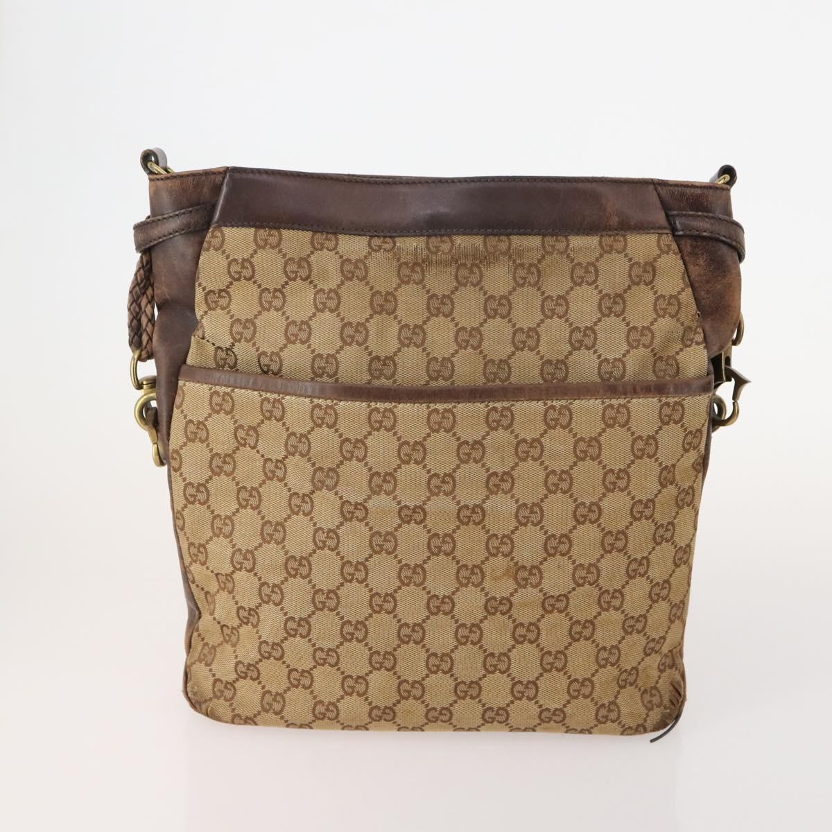 GUCCI GG Canvas Shoulder Bag 4 Set Black Beige Auth 178854