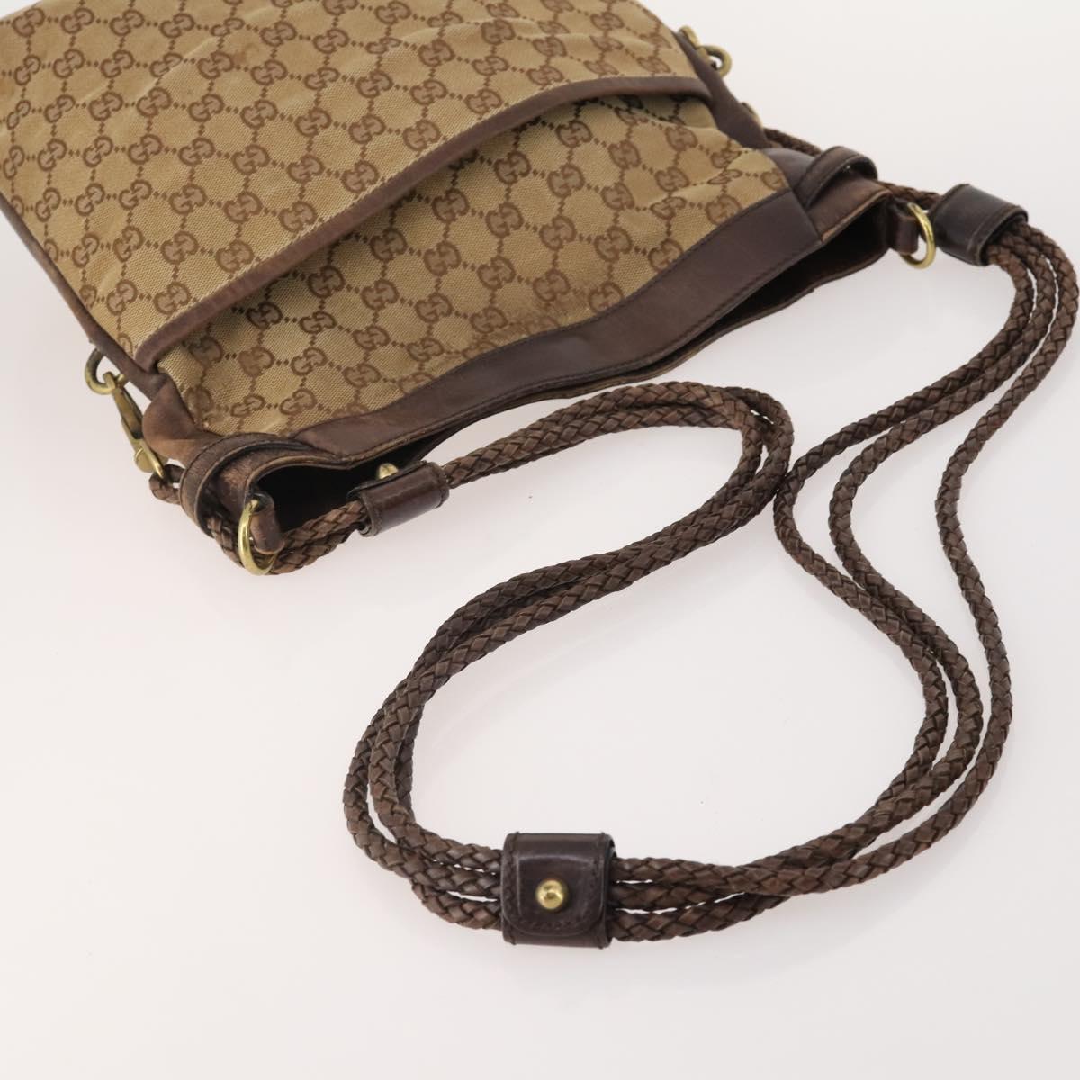 GUCCI GG Canvas Shoulder Bag 4 Set Black Beige Auth 178854