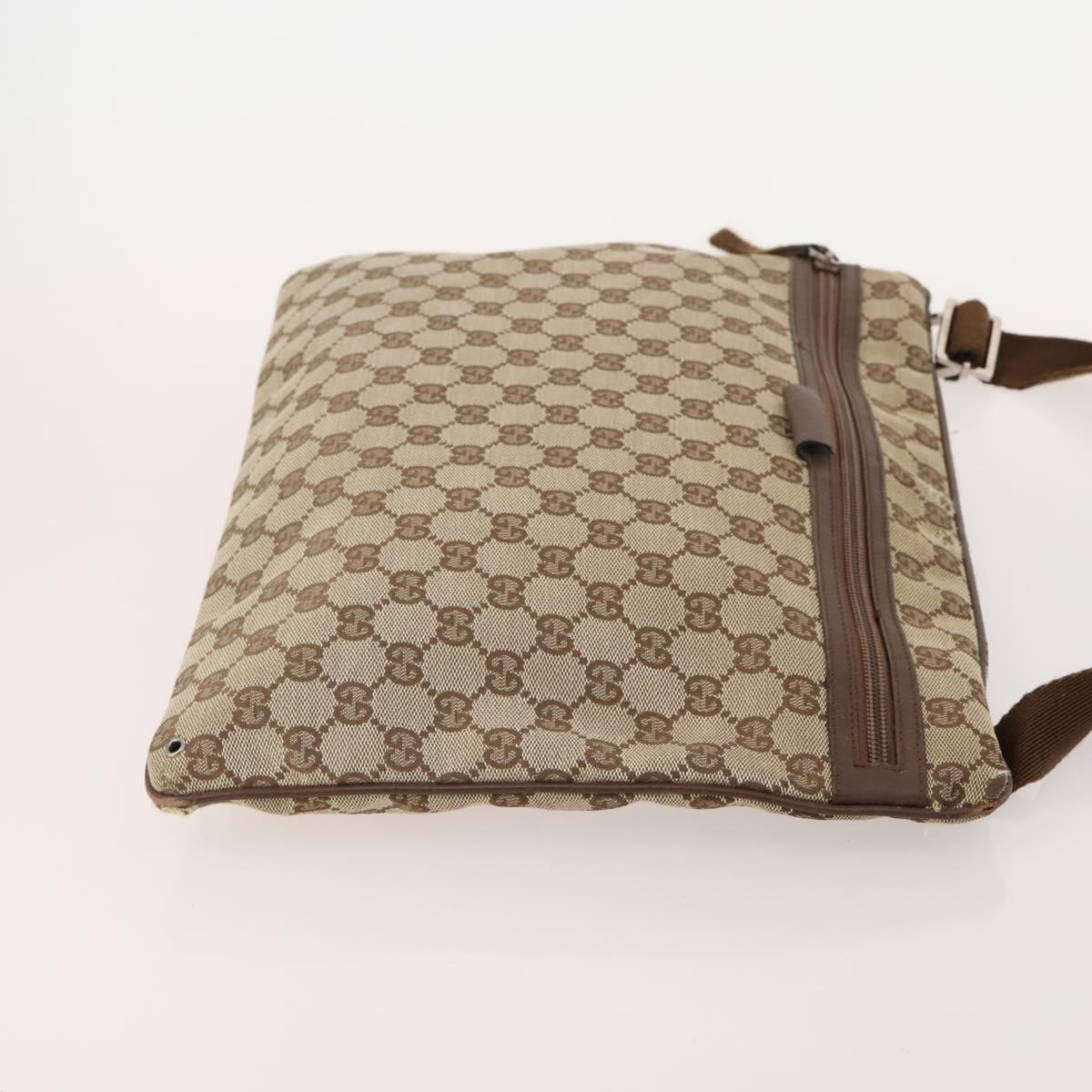 GUCCI GG Canvas Web Sherry Line Shoulder Bag PVC 4 Set Beige Auth 178855