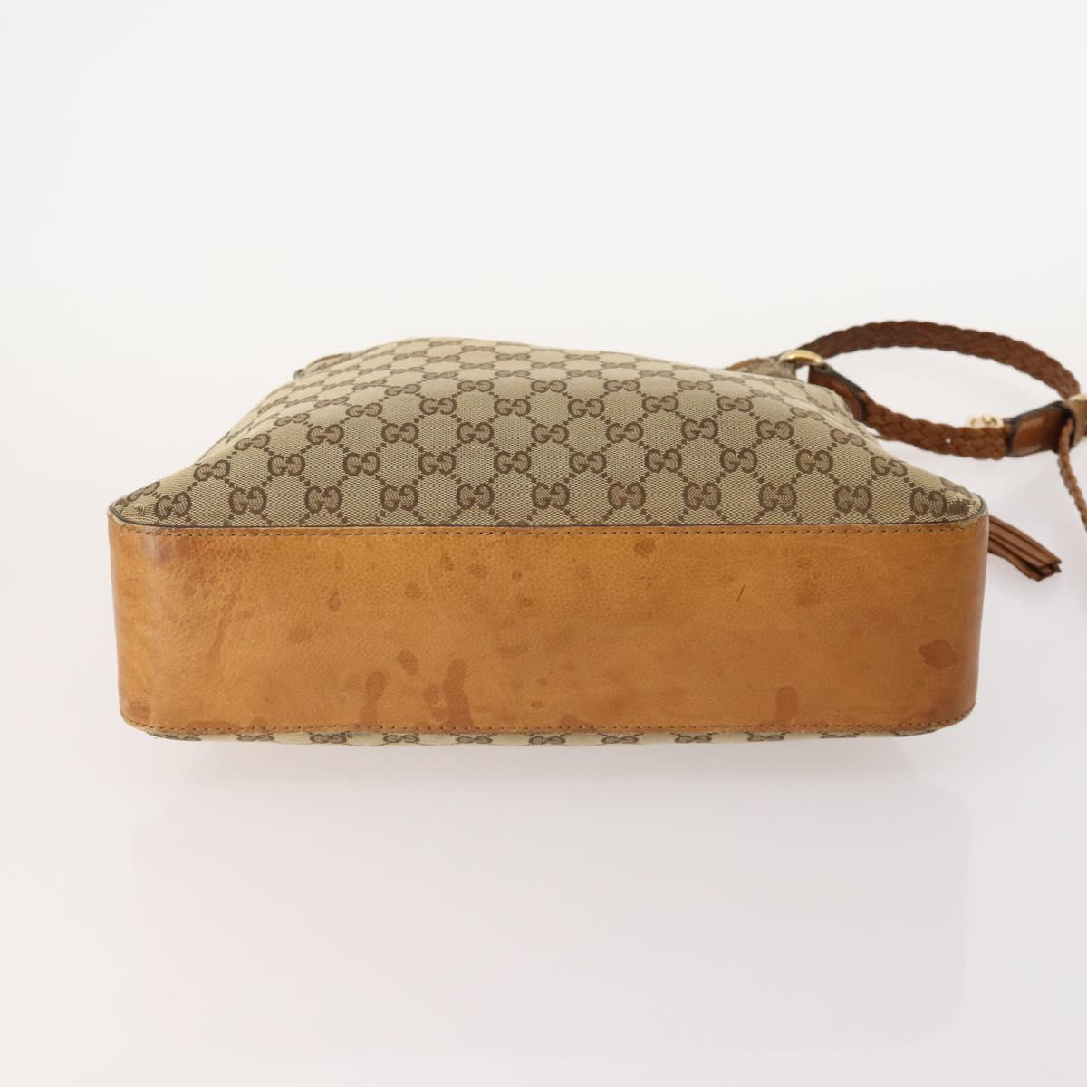 GUCCI GG Canvas Web Sherry Line Shoulder Bag PVC 4 Set Beige Auth 178855