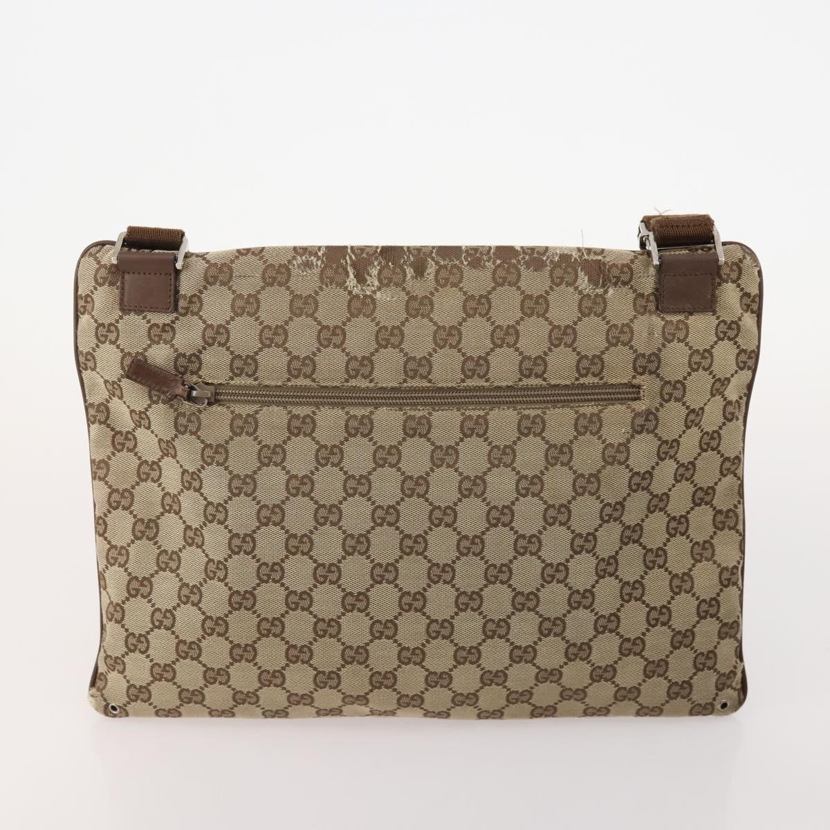 GUCCI GG Canvas Web Sherry Line Shoulder Bag PVC 4 Set Beige Auth 178855