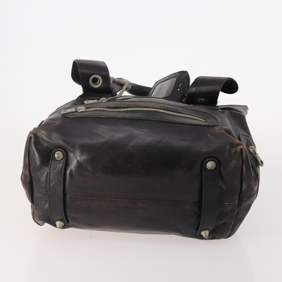 GIVENCHY Chloe Hand Bag Leather 3 Set Black Brown Auth 178857
