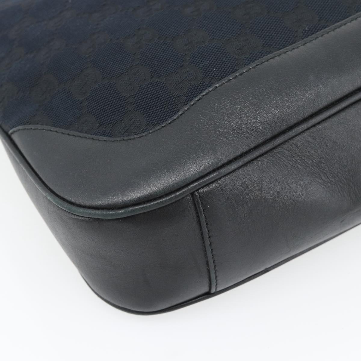 GUCCI GG Canvas Bamboo Shoulder Bag 2way Black Silver 001 4095 Auth 178867
