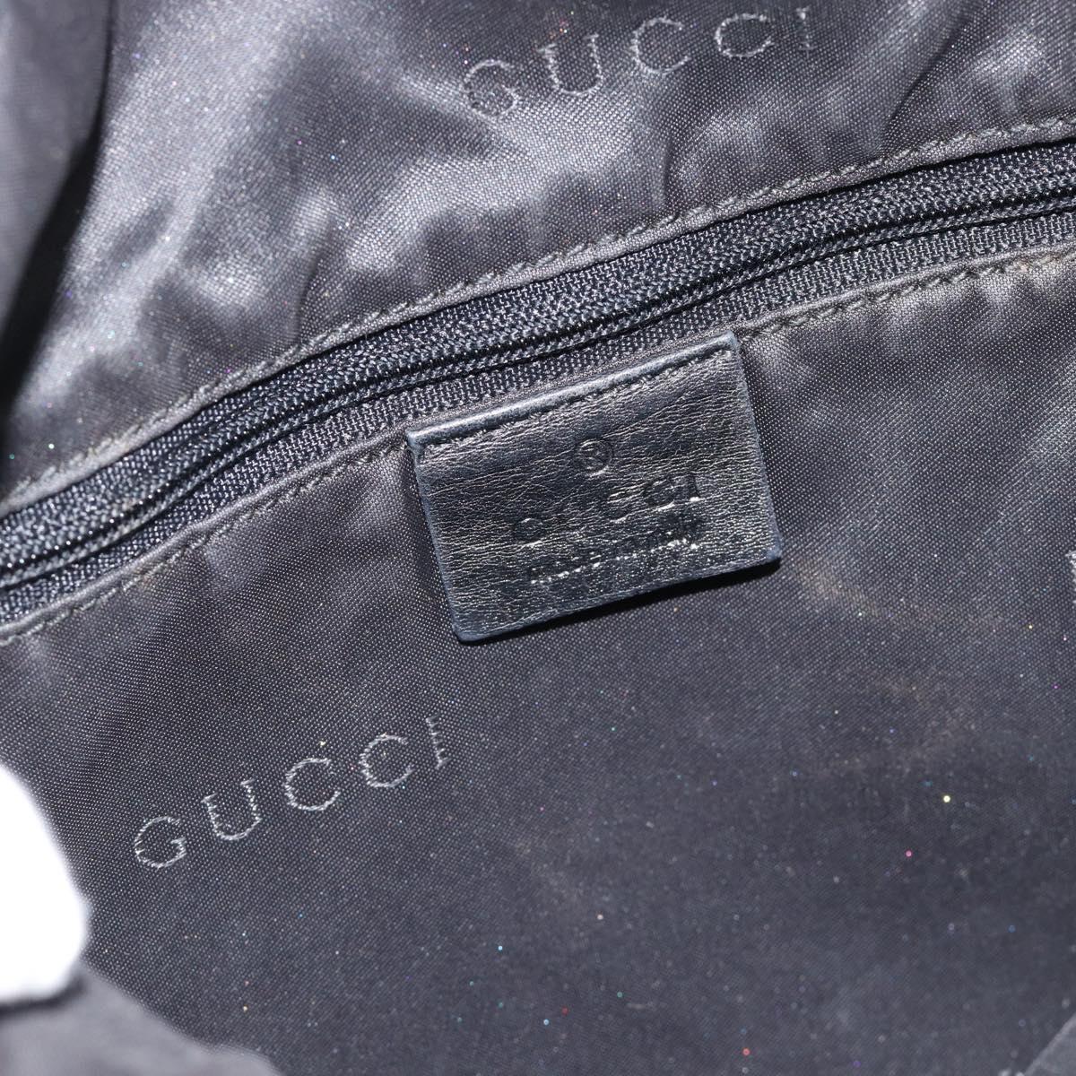 GUCCI GG Canvas Bamboo Shoulder Bag 2way Black Silver 001 4095 Auth 178867
