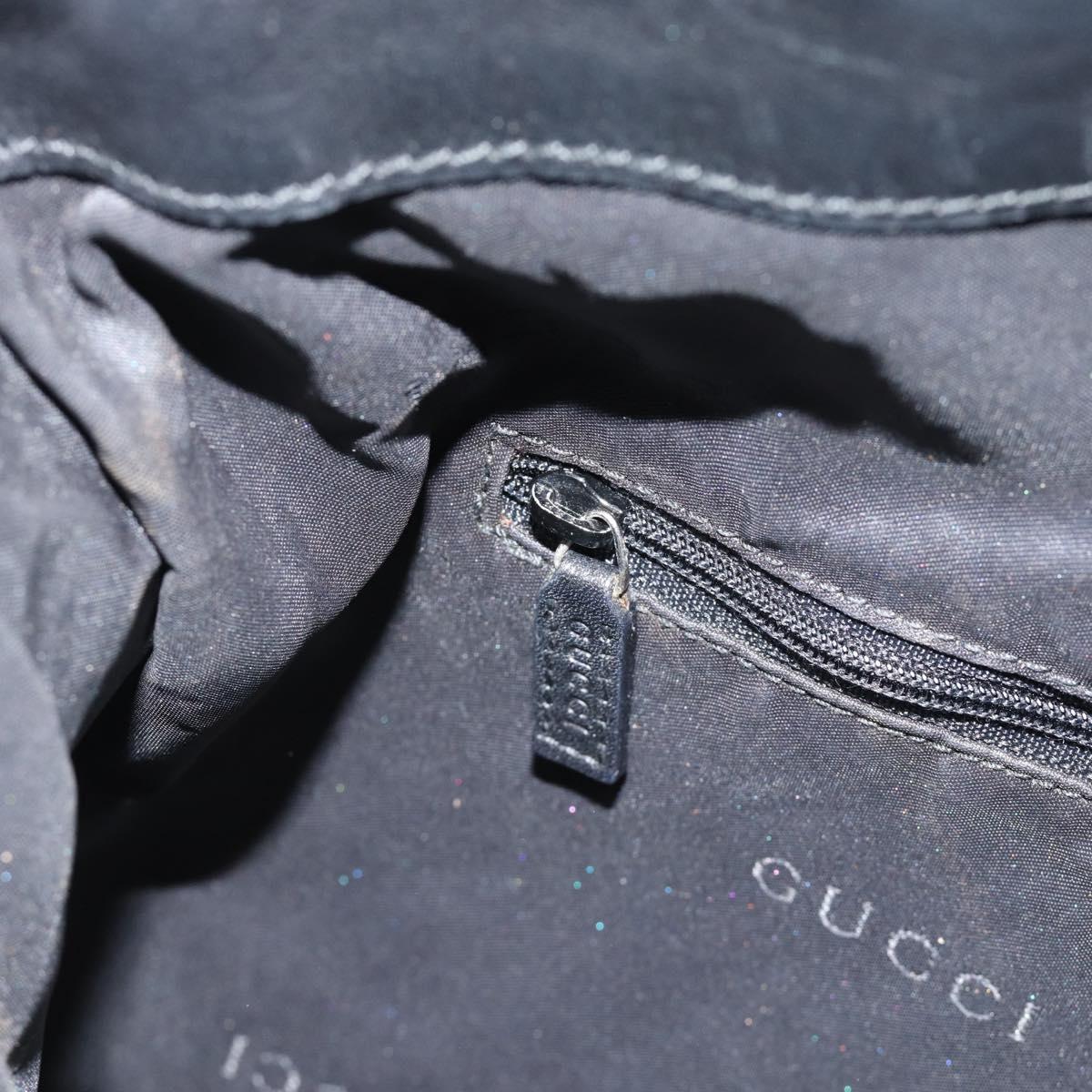 GUCCI GG Canvas Bamboo Shoulder Bag 2way Black Silver 001 4095 Auth 178867