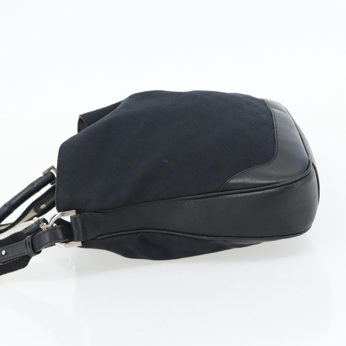 GUCCI GG Canvas Bamboo Shoulder Bag 2way Black Silver 001 4095 Auth 178867