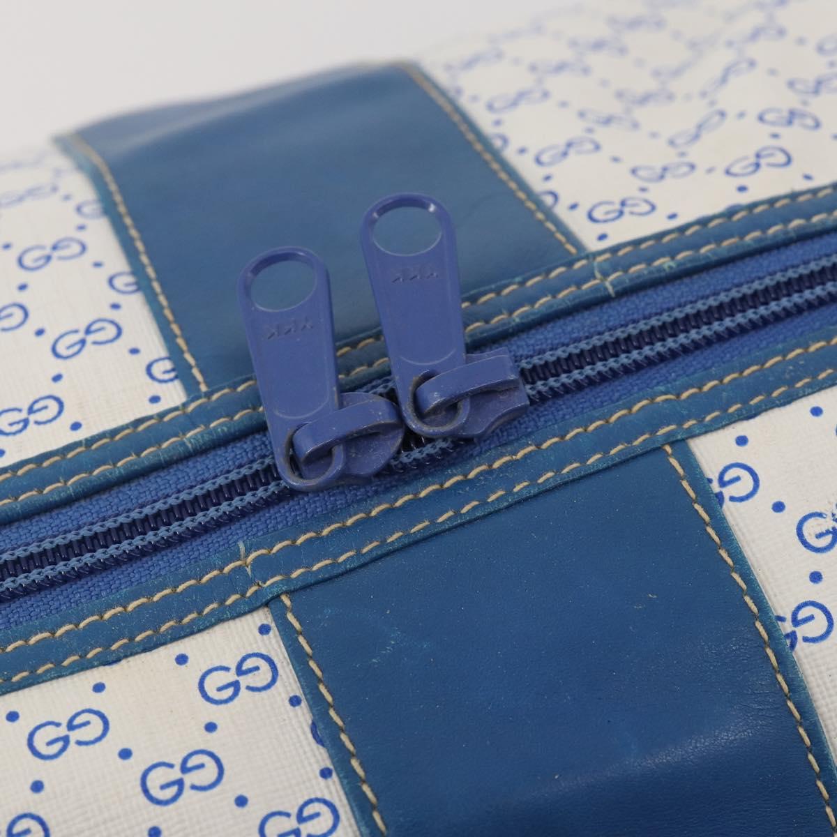 GUCCI Micro GG Supreme Shoulder Bag PVC Blue Gold Auth 178868