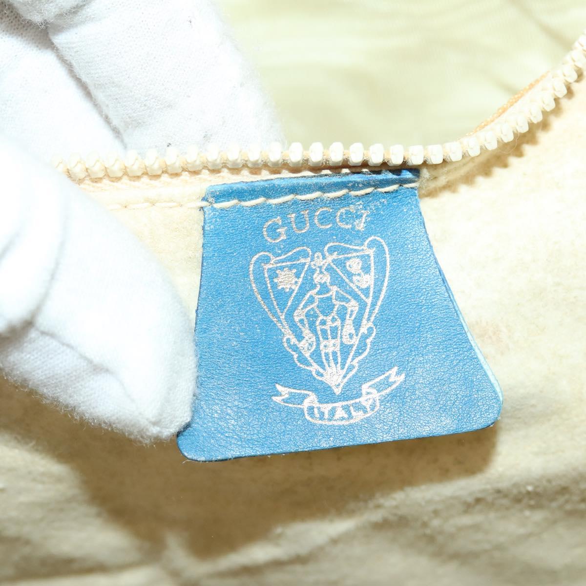 GUCCI Micro GG Supreme Shoulder Bag PVC Blue Gold Auth 178868