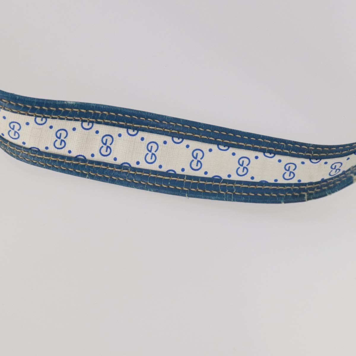 GUCCI Micro GG Supreme Shoulder Bag PVC Blue Gold Auth 178868