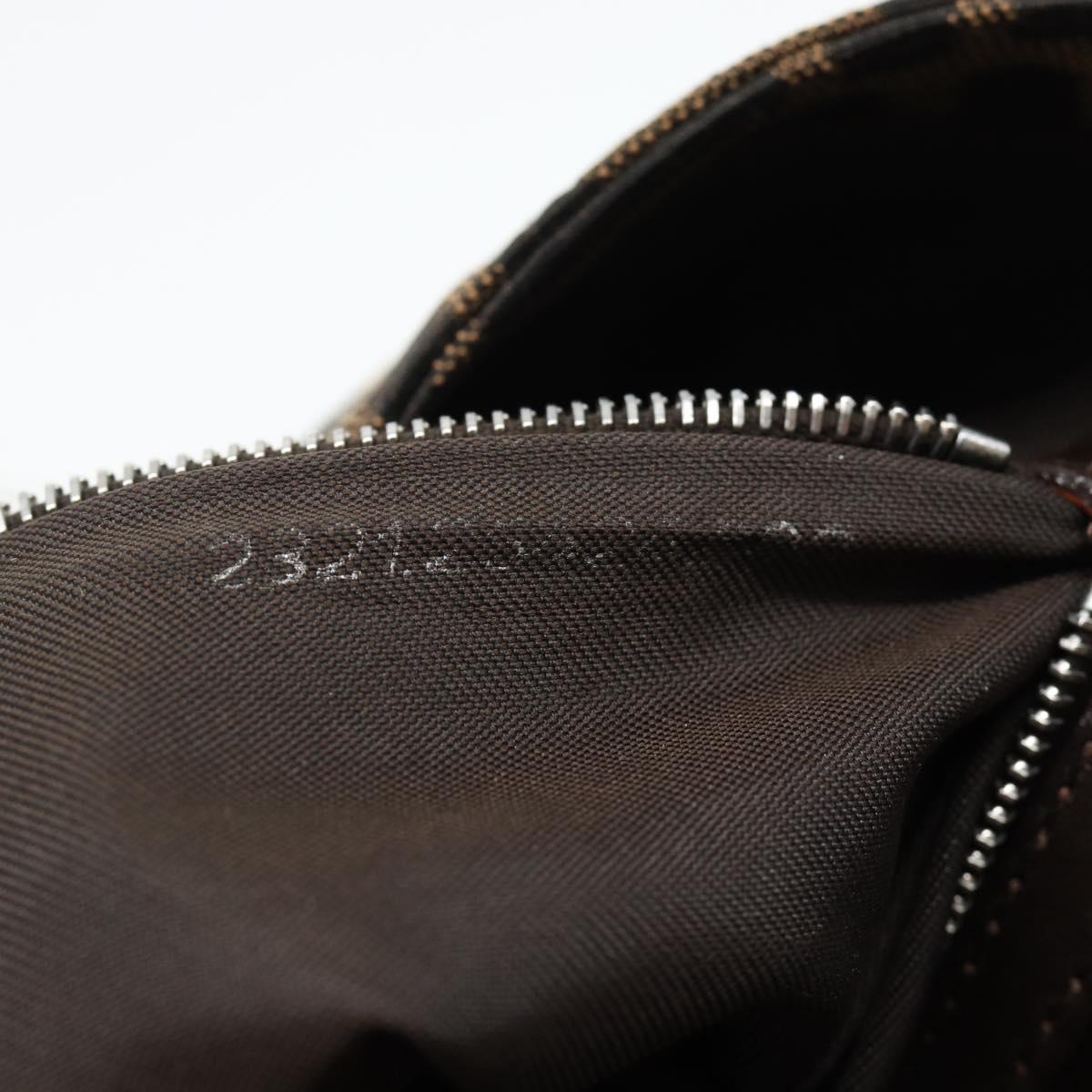 FENDI Zucca Canvas Mamma Baguette Shoulder Bag Black Brown Auth 178872SAM