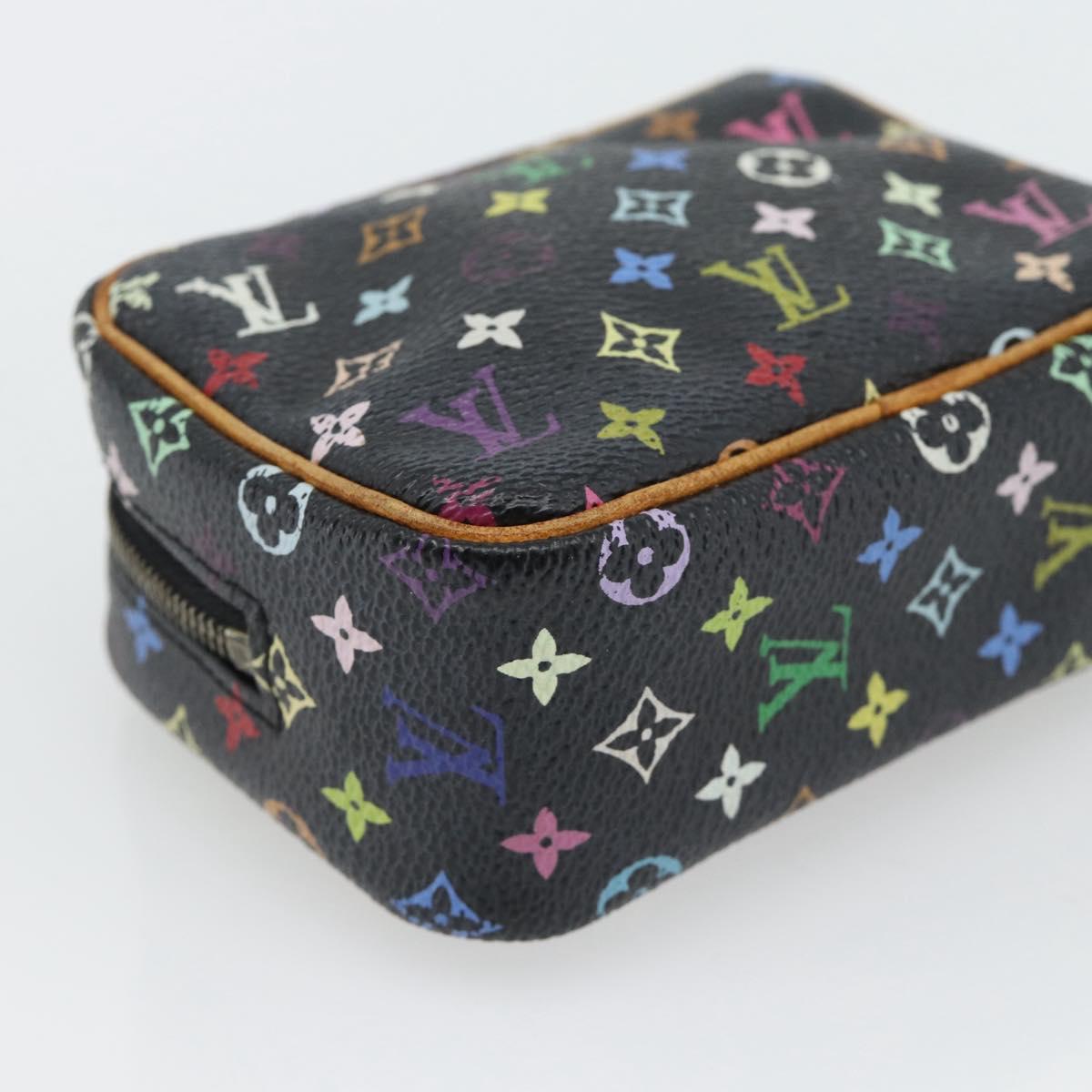 LOUIS VUITTON Monogram Multicolor Trousse Wapity Pouch Black M58034 Auth 178884
